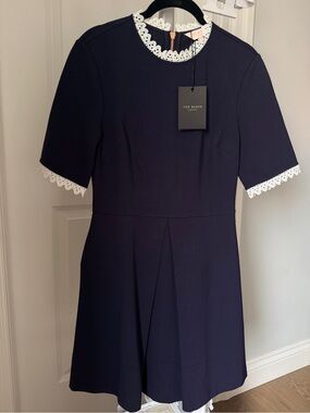 ted baker grey peplum dress Ted Baker Dress Working Title Daizid Pleat Shoulder Peplum Dress Grey Size 2